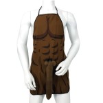 DIABLO PICANTE - AVENTAL MUSCULAR COM PÃNIS 3D EM TOM MARROM